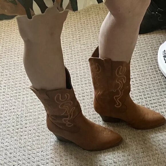 Women Chunky heel midcalf boots, cowboy boots - Picture 2 of 12